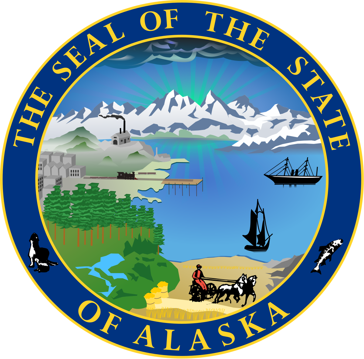 The Seal of the State of Alaska.