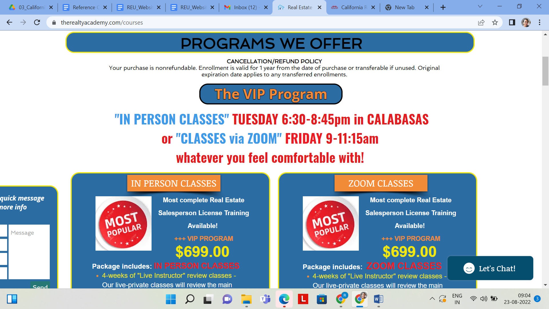 Advertisement for the California Real Estate License Live Crash Course from The Realty Academy