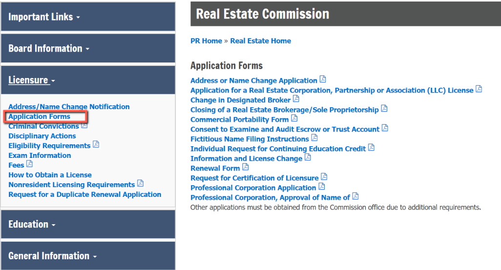 Home page of the Missouri Real Estate Commission site.