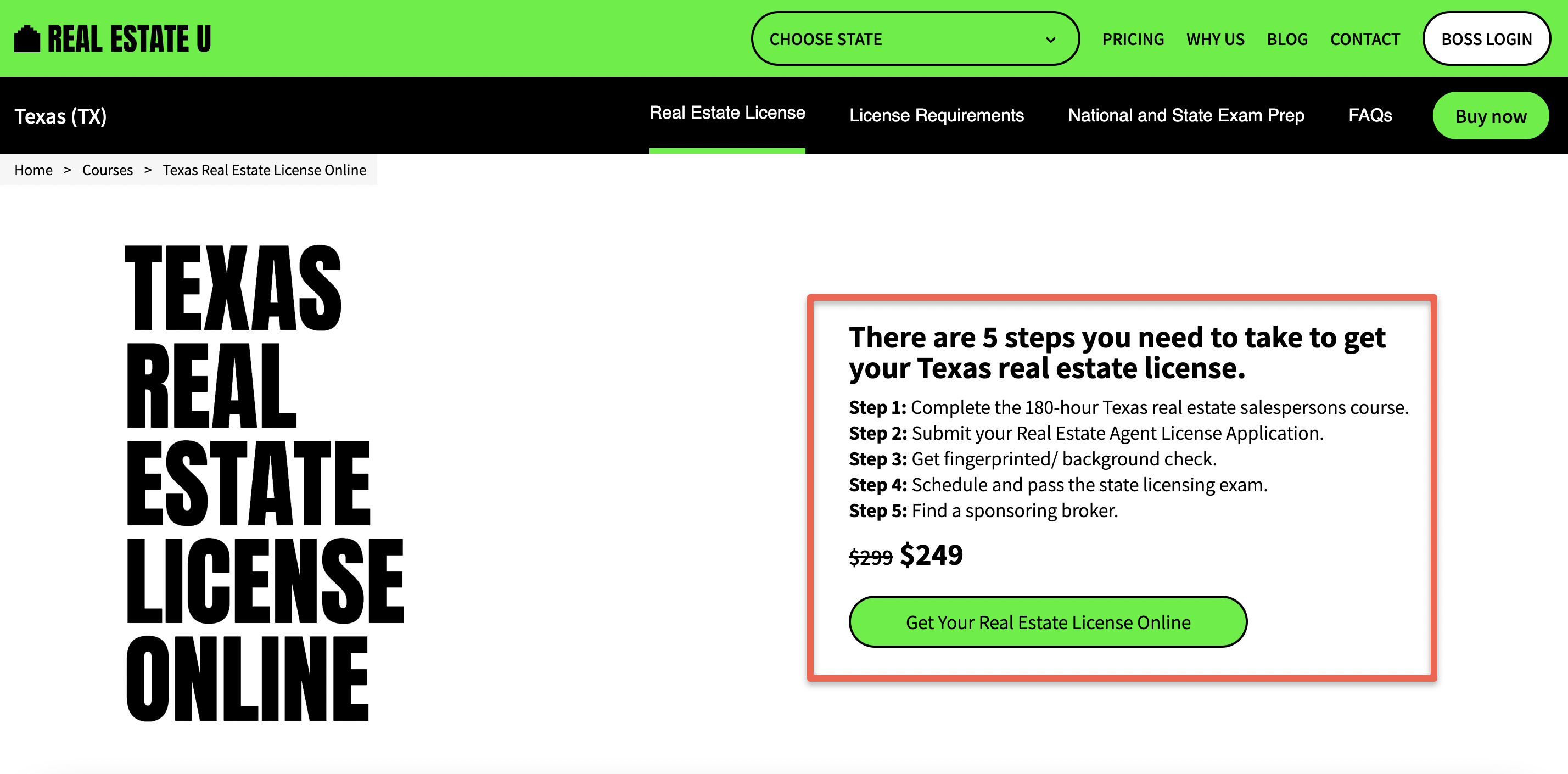Affordable option for the Texas Real Estate License Online course from RealEstateU.