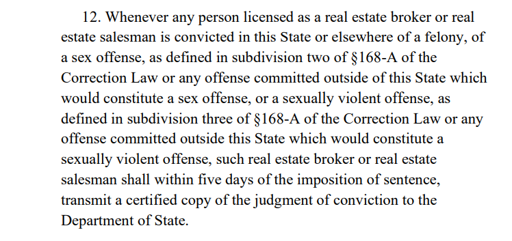 Extract from Real Estate License Law